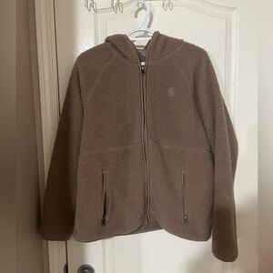 Cozy Brown Sherpa Zip-Up Jacket